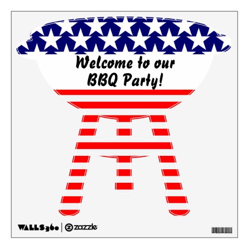 Red White  Blue _ BBQ Grill Wall Decal