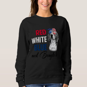 Red White Blue & Beagle Too American Flag 4th Of J Sweatshirt