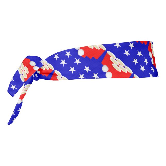 Red White Blue Beer Pong Headband Scarf (Rotate 270)