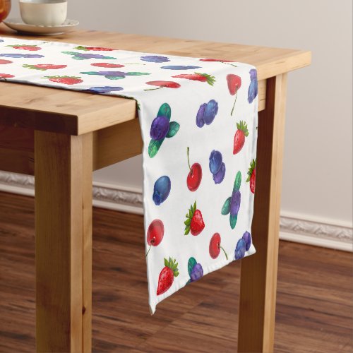 Red White Blue Berries  Short Table Runner