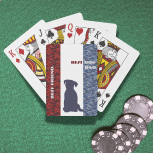 Red White Blue Best Dog Dad Friend Poker Cards