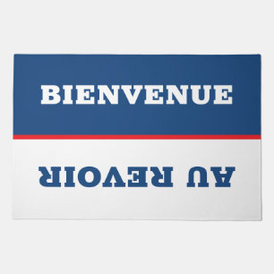 Red, White & Blue Bienvenue / Au Revoir Doormat