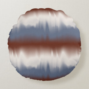 Red, White, & Blue Blended Modern Design Round Pillow
