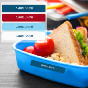 Red White Blue Boy School Daycare Name Labels