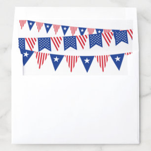 Red, White & Blue Bunting Flags 4th Of July Envelope Liner