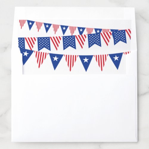 Red White  Blue Bunting Flags 4th Of July Envelope Liner