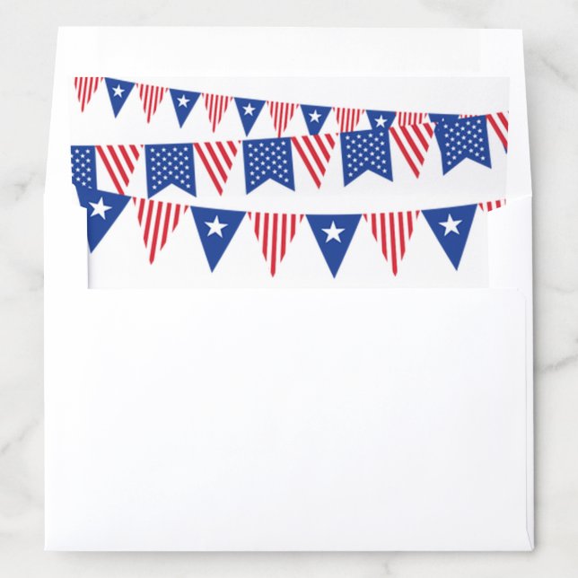 Red, White & Blue Bunting Flags 4th Of July Envelope Liner (In Envelope)