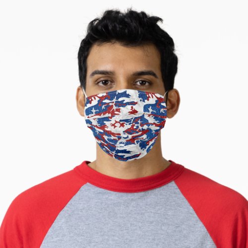 Red White  Blue Camo July 4th Glitter Adult Cloth Face Mask