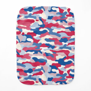 Red White & Blue Camouflage Baby Burp Cloth