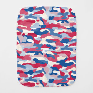 Red White & Blue Camouflage Baby Burp Cloth