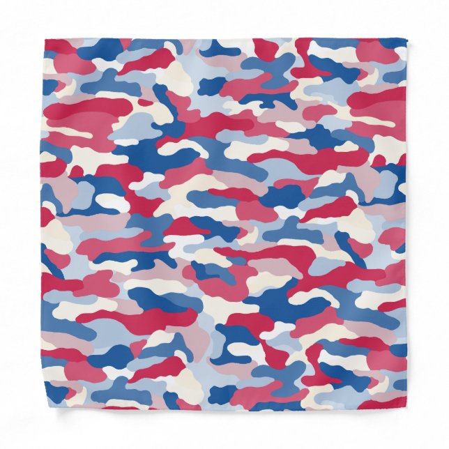 Red White & Blue Camouflage Bandana (Front)