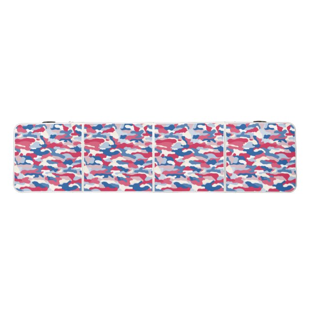 Red White & Blue Camouflage Beer Pong Table (Top)