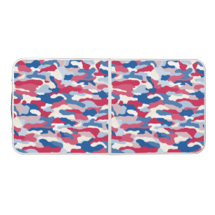 Red White & Blue Camouflage Beer Pong Table