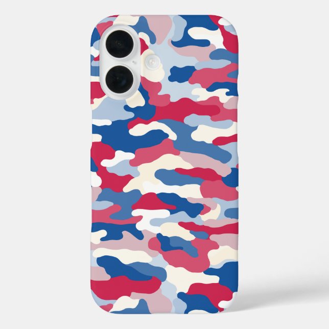 Red White & Blue Camouflage Case-Mate iPhone Case (Back)