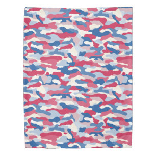 Red White & Blue Camouflage Duvet Cover