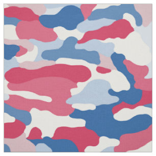Red White & Blue Camouflage Fabric