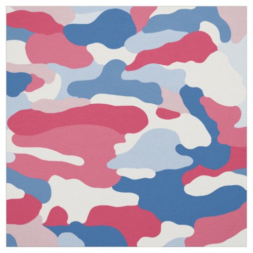 Red White & Blue Camouflage Fabric