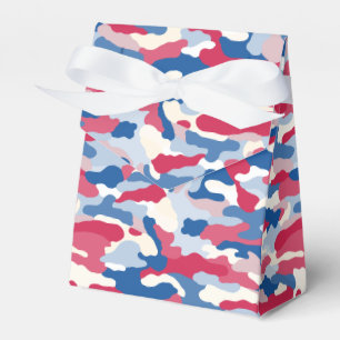Red White & Blue Camouflage Favor Boxes