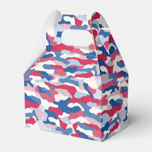 Red White & Blue Camouflage Favor Boxes