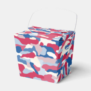 Red White & Blue Camouflage Favor Boxes