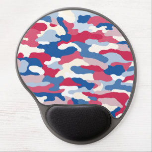 Red White & Blue Camouflage Gel Mouse Pad