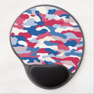 Red White & Blue Camouflage Gel Mouse Pad