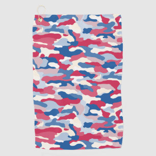 Red White & Blue Camouflage Golf Towel