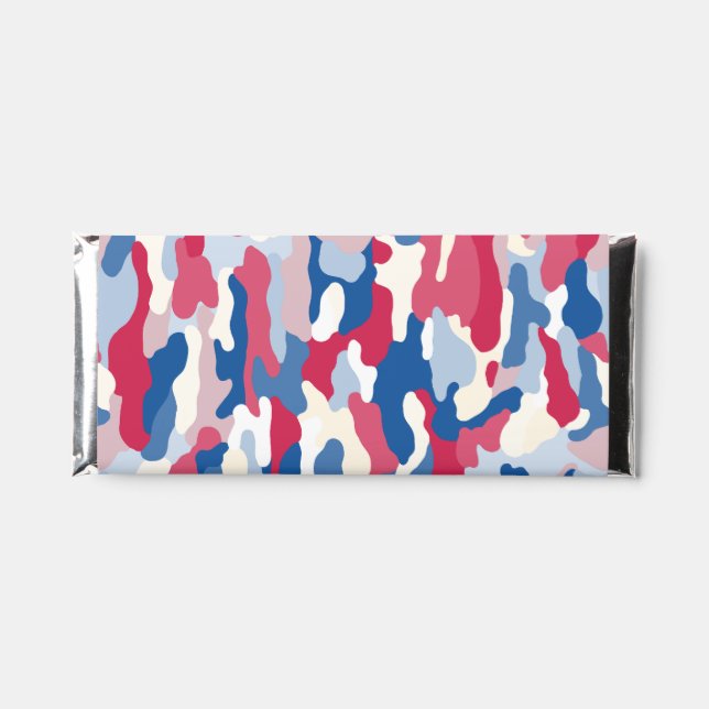 Red White & Blue Camouflage Hershey Bar Favors (Front)