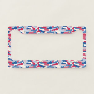 Red White & Blue Camouflage License Plate Frame
