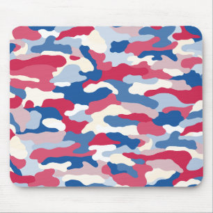 Red White & Blue Camouflage Mouse Pad