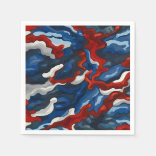 red white blue camouflage napkins