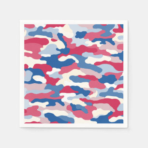 Red White & Blue Camouflage Napkins