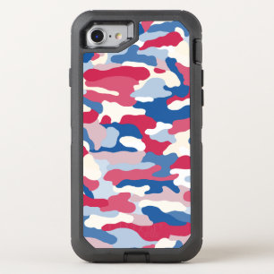 Red White & Blue Camouflage OtterBox Defender iPhone SE/8/7 Case