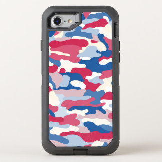 Red White & Blue Camouflage OtterBox Defender iPhone SE/8/7 Case