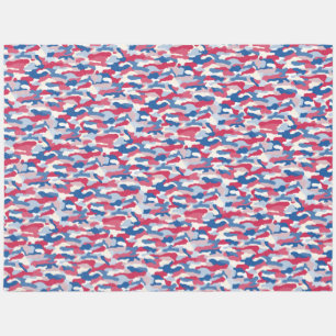 Red White & Blue Camouflage Outdoor Rug