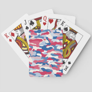 Red White & Blue Camouflage Poker Cards