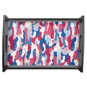 Red White & Blue Camouflage Serving Tray