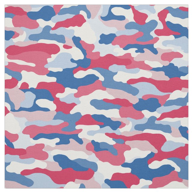 Red White & Blue Camouflage (small scale) Fabric (Swatch)
