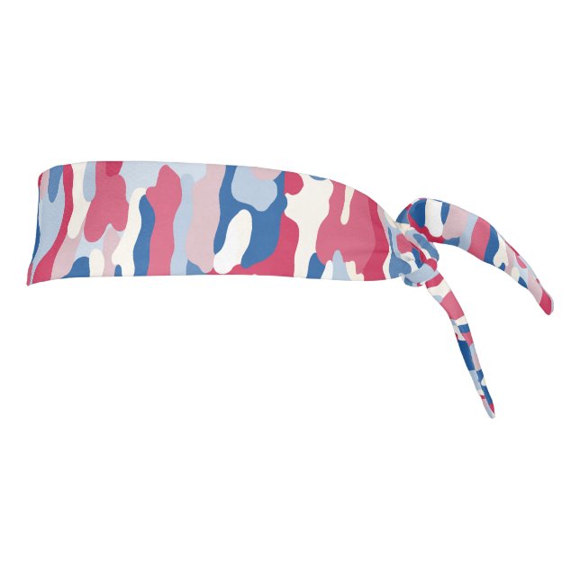 Red White & Blue Camouflage Tie Headband (Rotate 90)