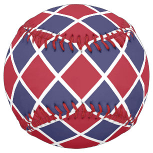 Red White Blue Checker Diamond Pattern Softball