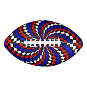 Red White Blue Checker Spiral by Kenneth Yoncich Football