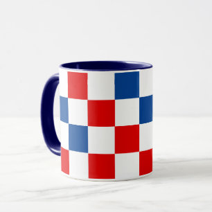 Red White Blue Checkered Pattern Design Mug