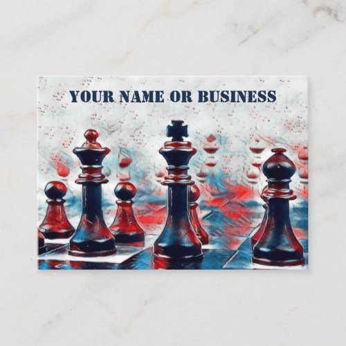 Red White Blue Chess Pieces Coach Club Business Card