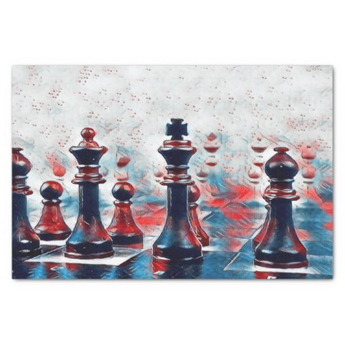 Red White Blue Chess Pieces King Queen Bishop Tissue Paper