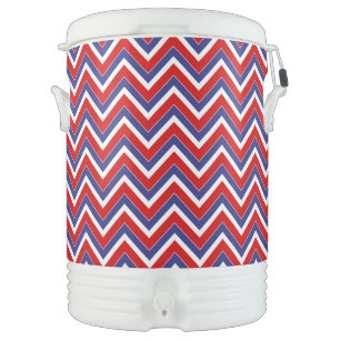 Red,White,Blue Chevron 1-BEVERAGE IGLOO COOLER 10g