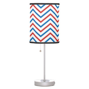 Red White Blue chevron Pattern Table Lamp