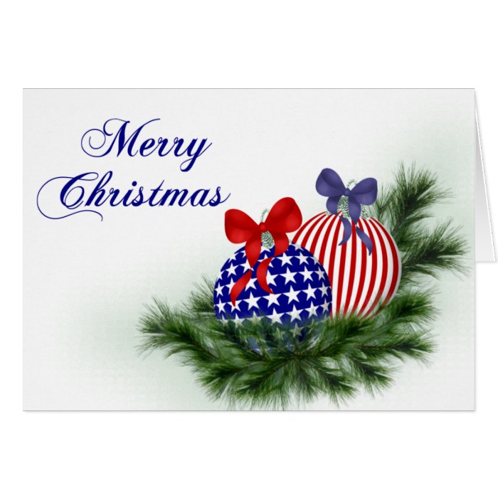 Red, White & Blue Christmas Card Zazzle