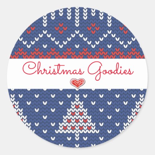 Red White Blue Christmas Goodies Classic Round Sticker