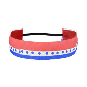 Red White Blue Circles Stripes  Athletic Headband