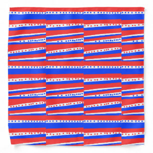 Red White Blue Circles Stripes Bandana